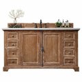 James Martin Vanities Providence 60in Single Vanity, Driftwood w/ 3 CM Arctic Fall Solid Surface Top 238-105-5311-3AF